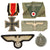 Original German WWII Medal & Insignia Grouping with Panzer Officer Eagle and 1939 EKII - 5 Items Original Items