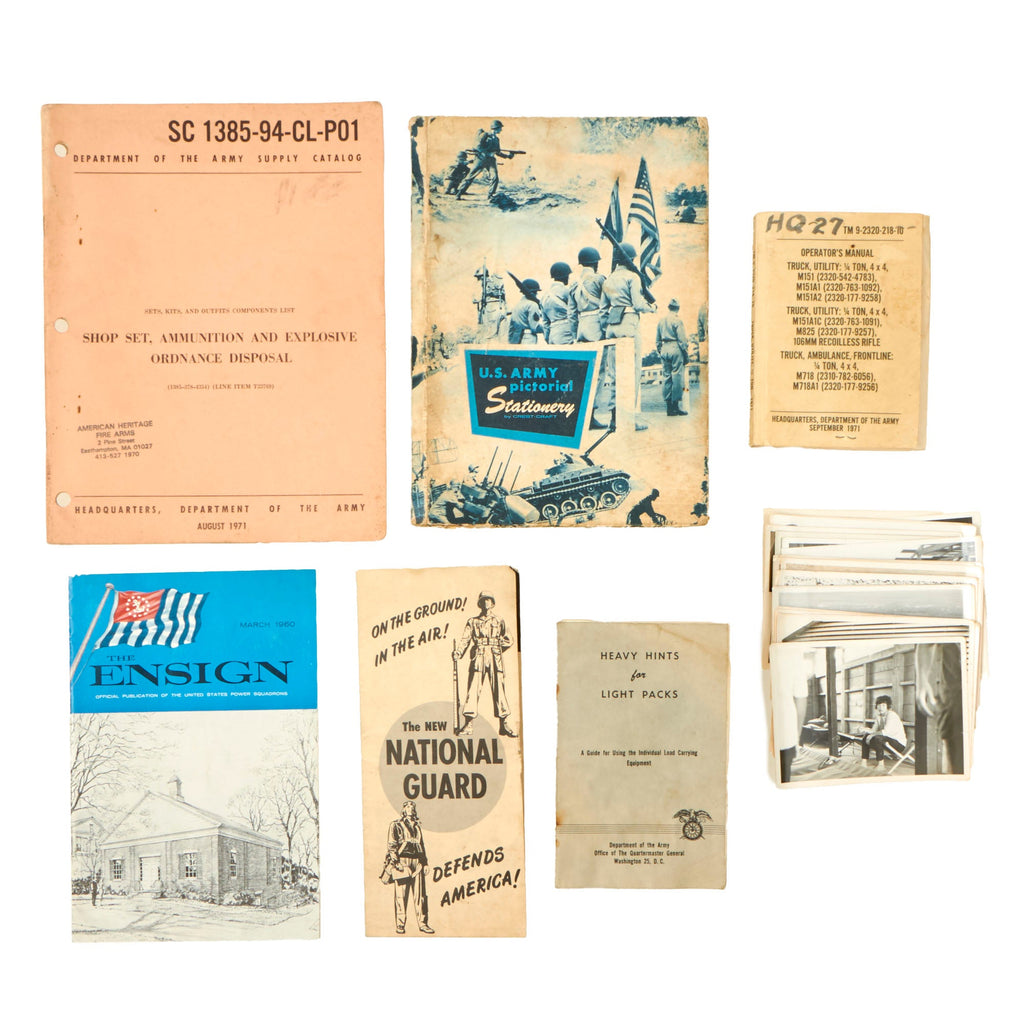 Original U.S. Vietnam War Lot of Army Manuals & Photographs - Explosive Ordnance Disposal Original Items