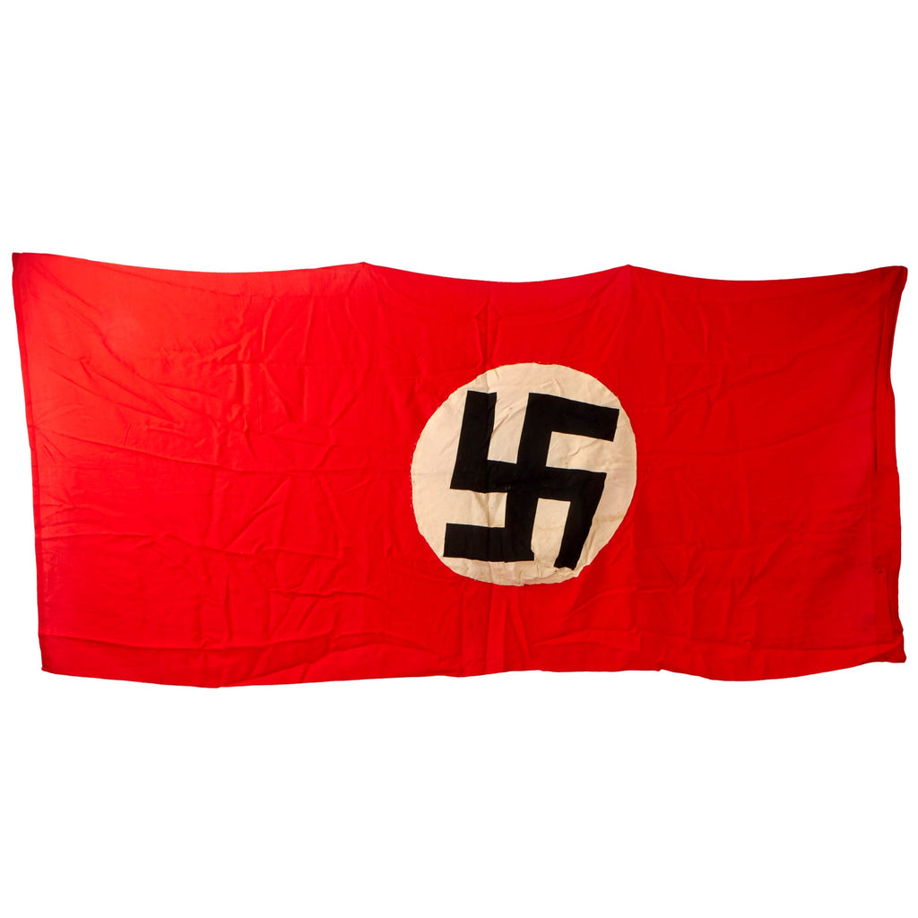 Original German WWII NSDAP Large Double Sided National Political Banner Flag - 95" × 46" Original Items