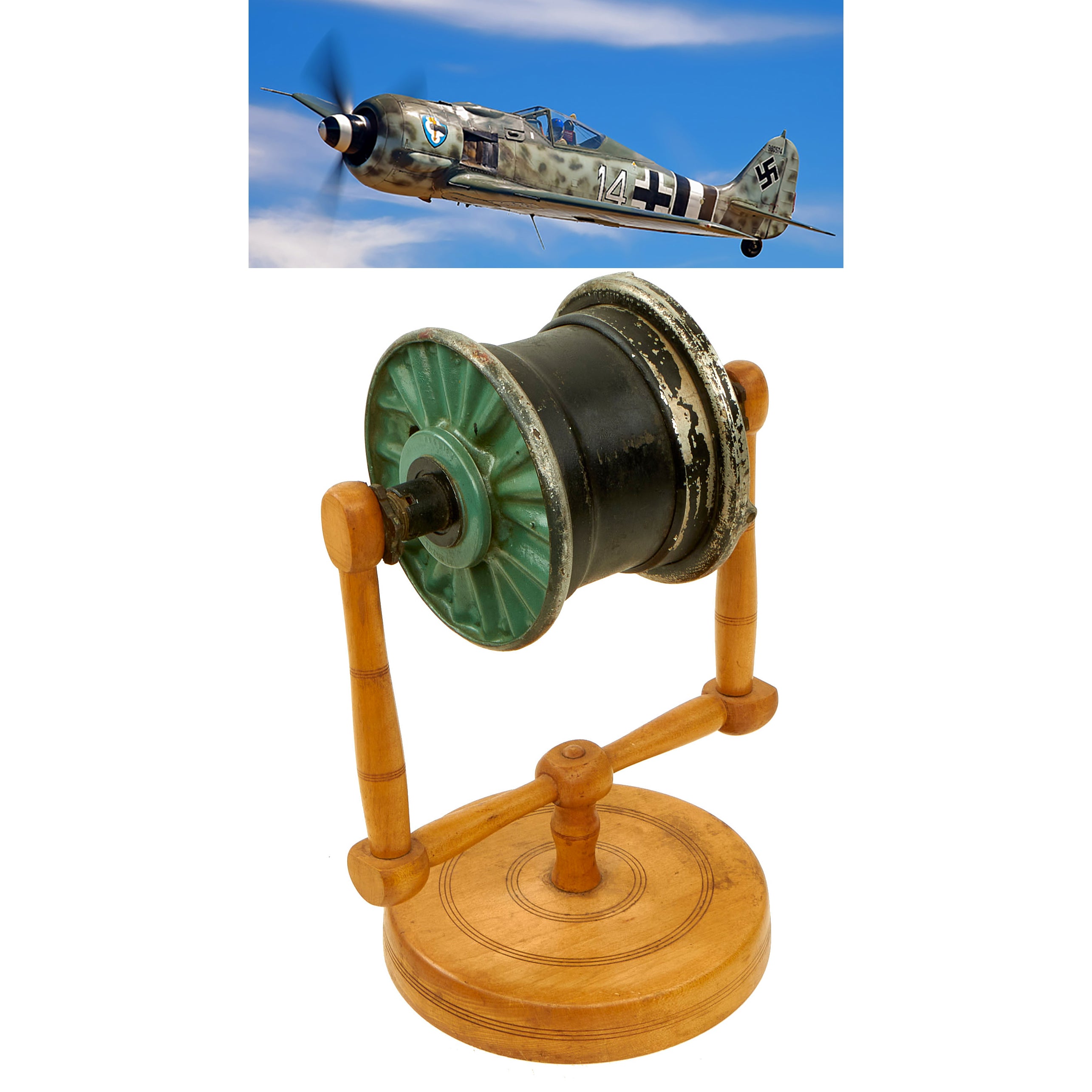 Original German WWII Focke-Wulf Fw 190 Rear Wheel On Custom
