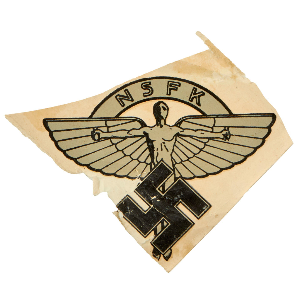 Original WWII German NSFK National Socialist Flying Corps Helmet Decal by Carl Schimpf of Nürnberg Original Items