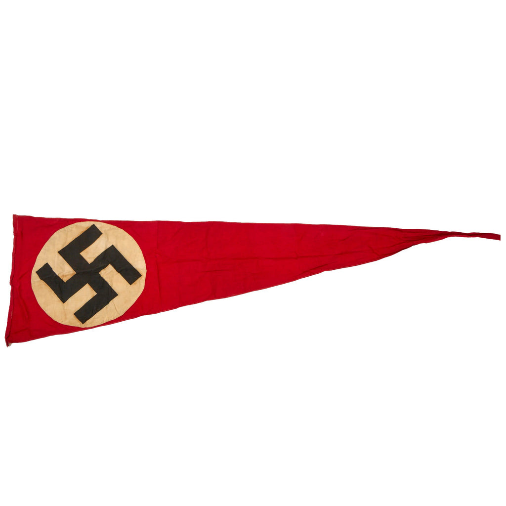 Original German WWII Long NSDAP Political National Pennant Flag - 24" x 92" Original Items