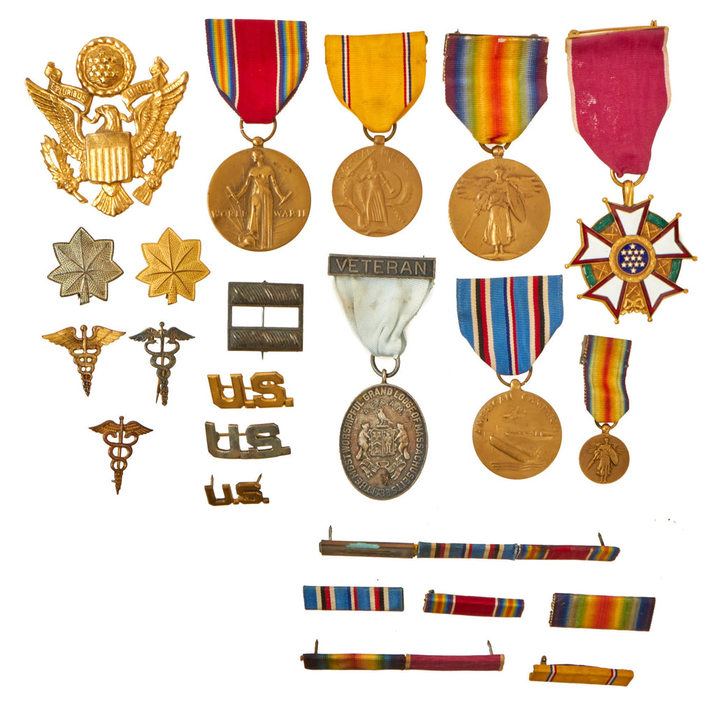 Original U.S. WWII Named Engraved Legion of Merit Medal & Insignia Grouping to William B. Foster Jr. Original Items