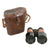 Original British WWI War Office Model Officers Leather Covered Binoculars with Leather Case Original Items