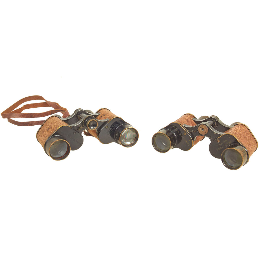 Original U.S. WWI Era US Army Signal Corps 6x30 Binocular Lot by Bausch & Lomb Optical Co. - (2) Items Original Items