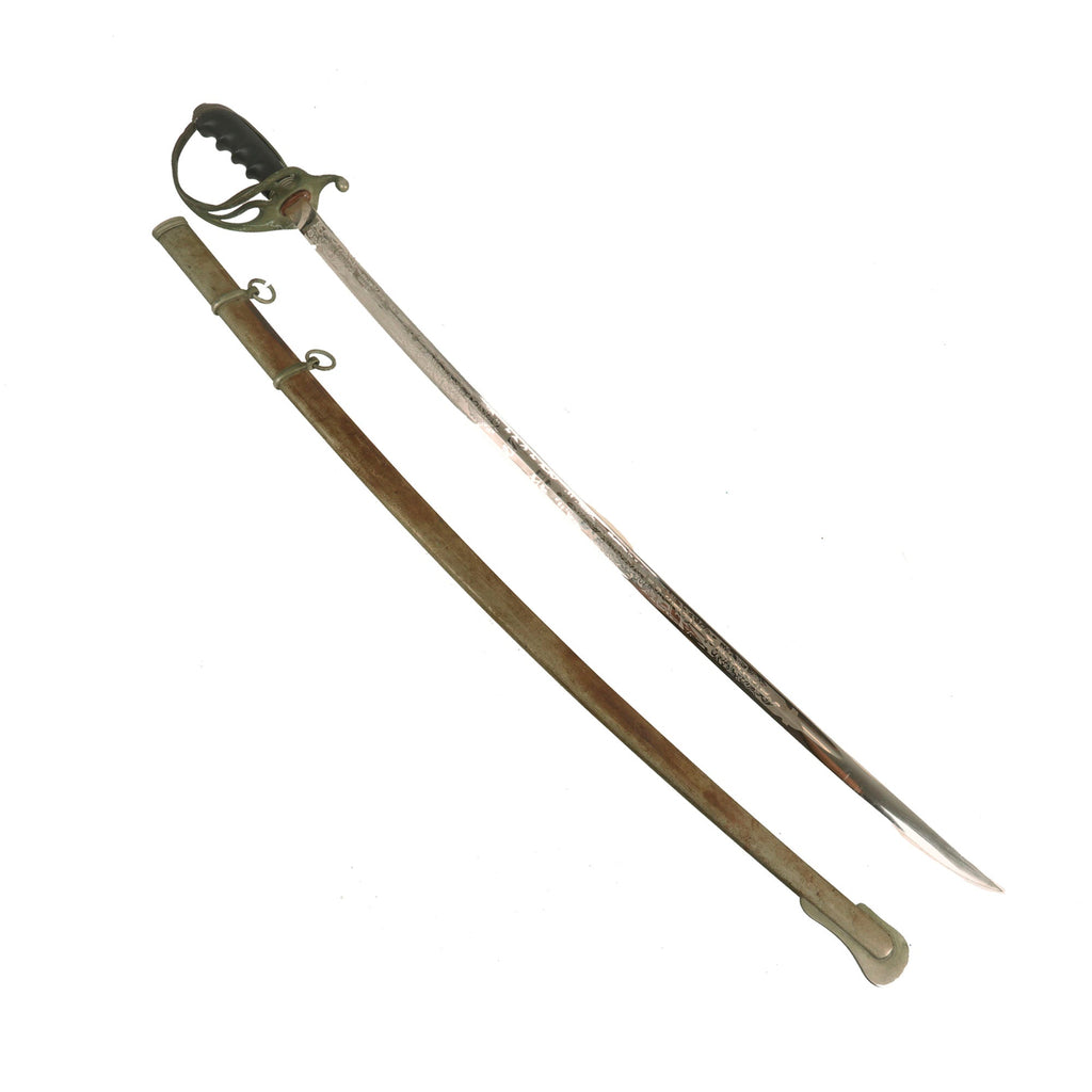 Original U.S. WWI Era Model 1902 Named Army Officers Triple Etched Dress Sword with Scabbard by The Henderson Ames Co. Original Items