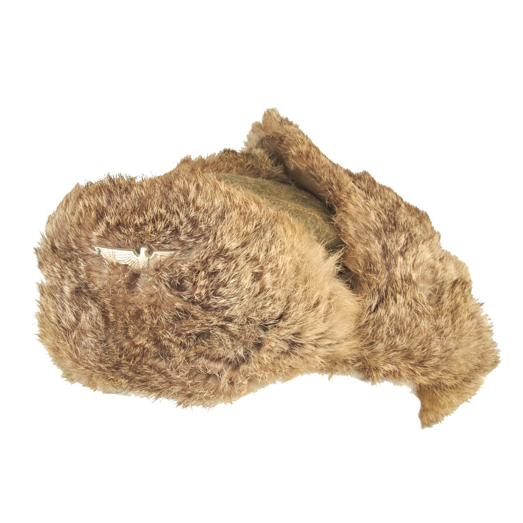 Original German WWII Eastern Front Rabbit Fur Pelzmütze Winter Hat wit ...
