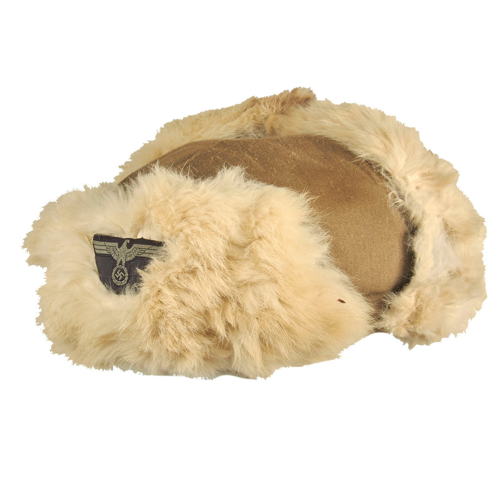 Original Experimental German WWII Rabbit Fur Winter Schutzmütze Panzer ...