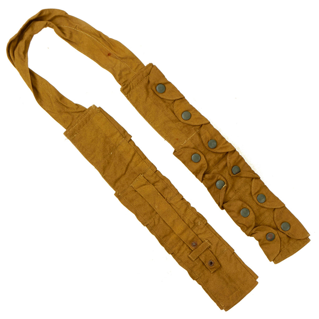 Original Rare German WWII 1944 Dated Luftwaffe Tan Fallschirmjäger Paratrooper Ammo Bandolier - RBNr. Marked Original Items