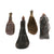 Original U.S. or British War of 1812 Era Shot Bags of Leather & Corduroy with Irish Stoppers - Lot of Four Original Items