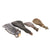 Original U.S. or British War of 1812 Era Shot Bags of Leather & Corduroy with Irish Stoppers - Lot of Four Original Items
