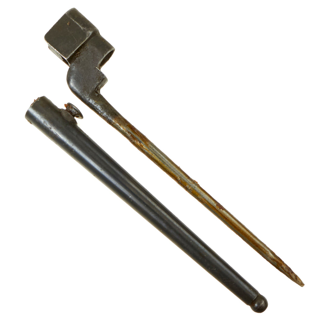 Original British WWII SMLE No.4 MKII Spike Bayonet With Steel Scabbard Original Items