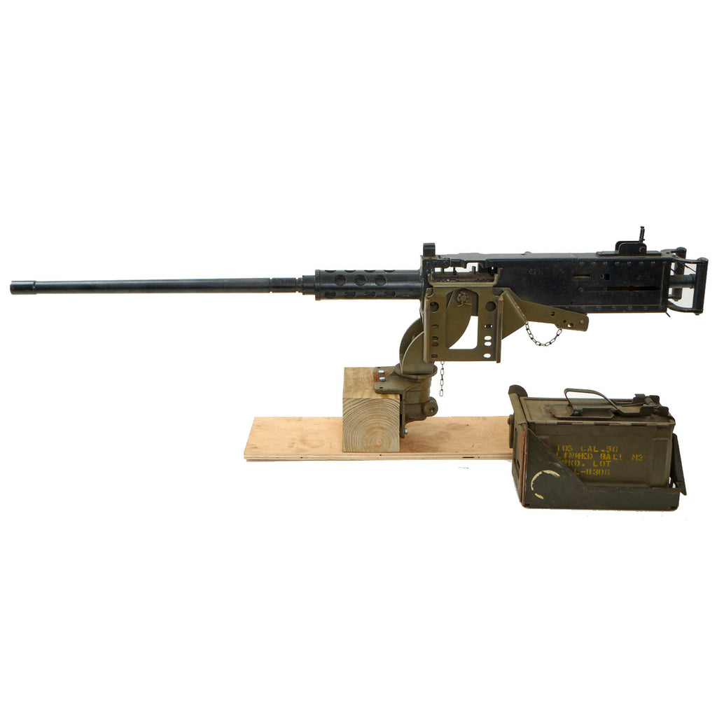 U.S. WWII M2 Browning .50 Caliber Aluminum and Steel Replica Machine Gun with Vehicle Mount Original Items