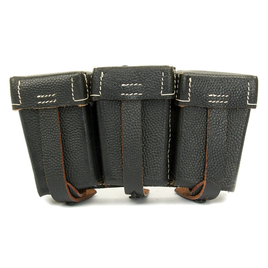 German WWII 98K Black Leather Triple Ammunition Pouch New Made Items