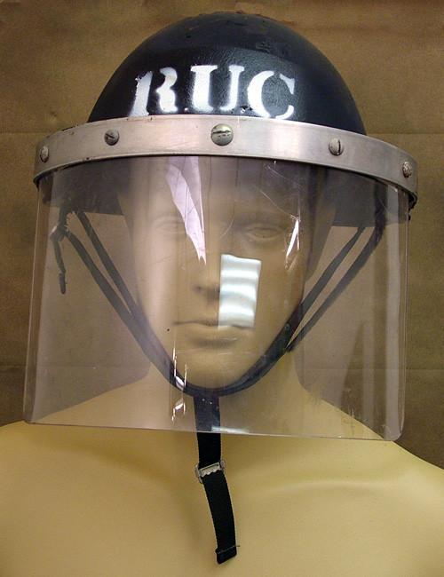 British P-1944 Turtle MK IV Steel Riot Helmet: Marked "RUC" (Northern Ireland) Original Items