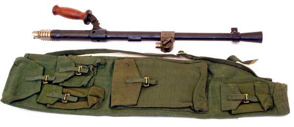 BRITISH WWII .303 cal. BREN BARREL IN POST WAR CANVAS BARREL BAG Original Items
