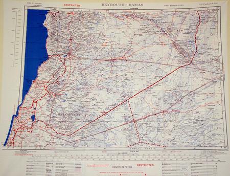 Silk Escape & Evasion Map (WW2 Era): Lebannon, Syria & Part Saudi Arabia Original Items