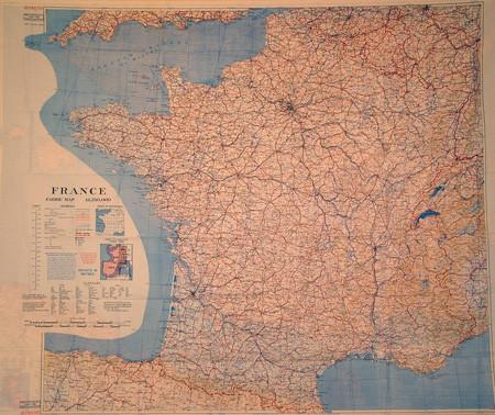 Silk Escape & Evasion Map (WW2 Era): France & Spain 1943/1952 (40"x32) Original Items