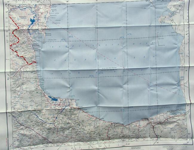 Silk Escape & Evasion Map (WW2 Era): USSR & Parts of Caspian Sea Original Items