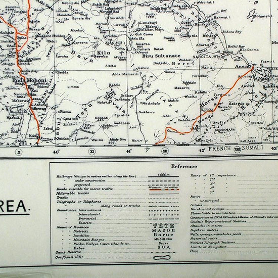 British WW2 Mulberry Leaf Tissue Map: Eritrea Original Items