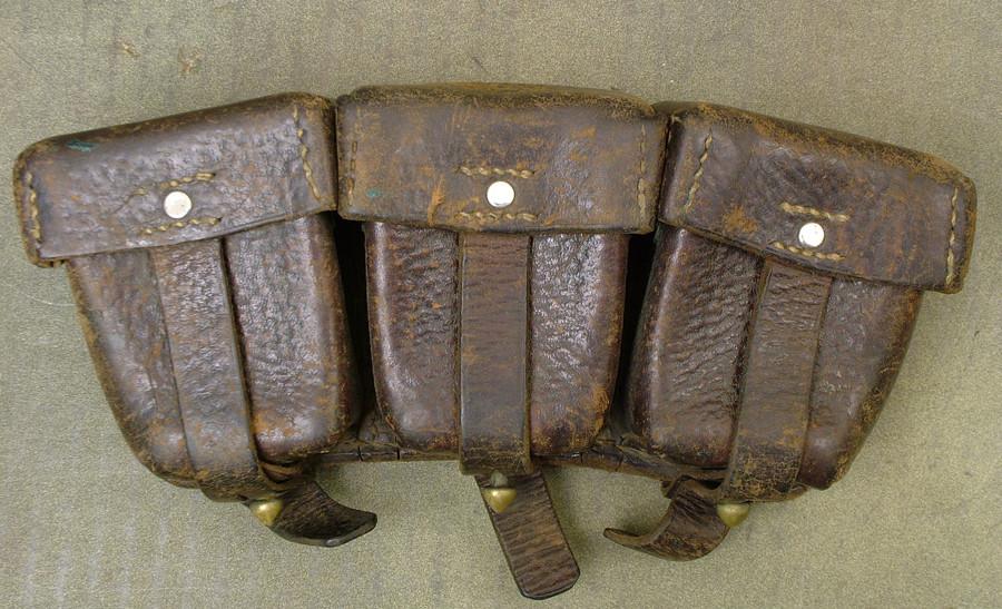 German Triple Ammunition Pouch Brown: Dated 1928 Original Items
