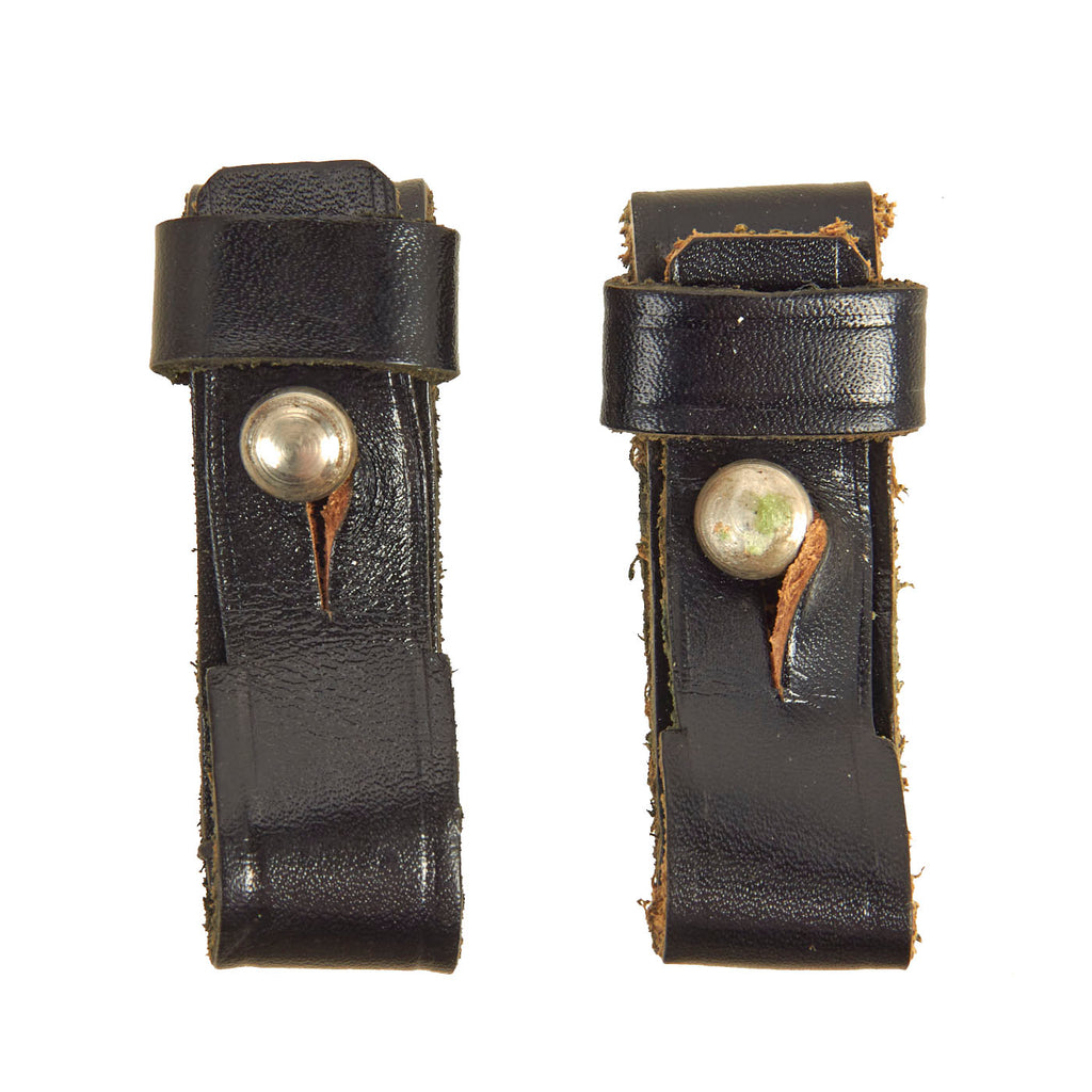 Original German Post War Leather Holster Suspension Loop Set Assembly (Pair) Original Items