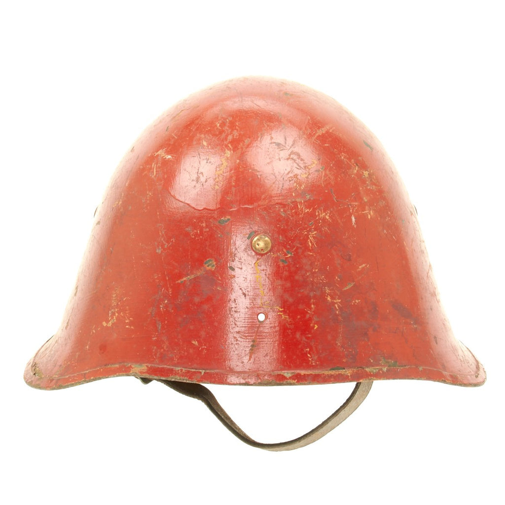 Original WWII Danish Model 1923 Helmet - Adapted for Fire Service Original Items