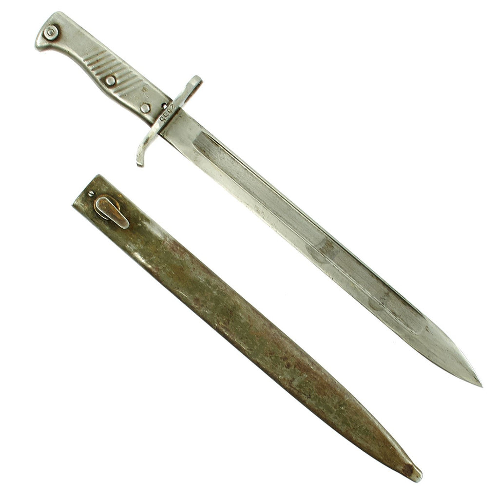 Original German WWI Steel Hilt Ersatz Bayonet with Scabbard - Carter Type EB45 Original Items