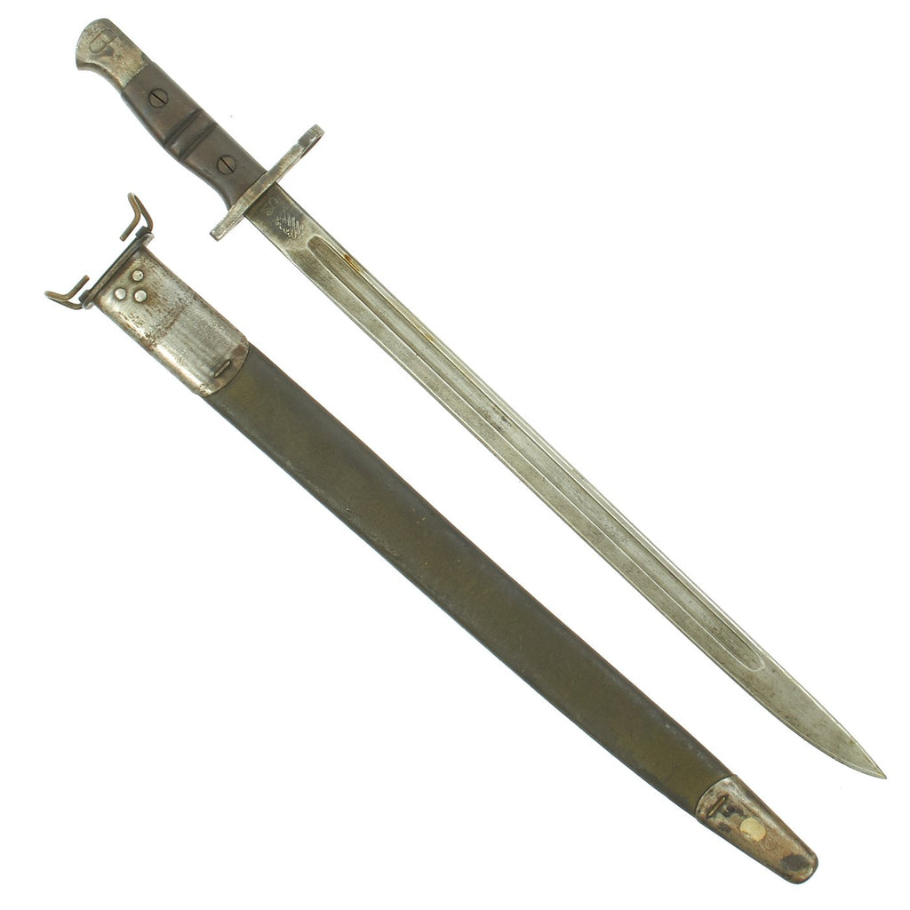 Original U.S. WWI M1917 Enfield British P1913 Overstamp Bayonet by Remington with Scabbard Original Items