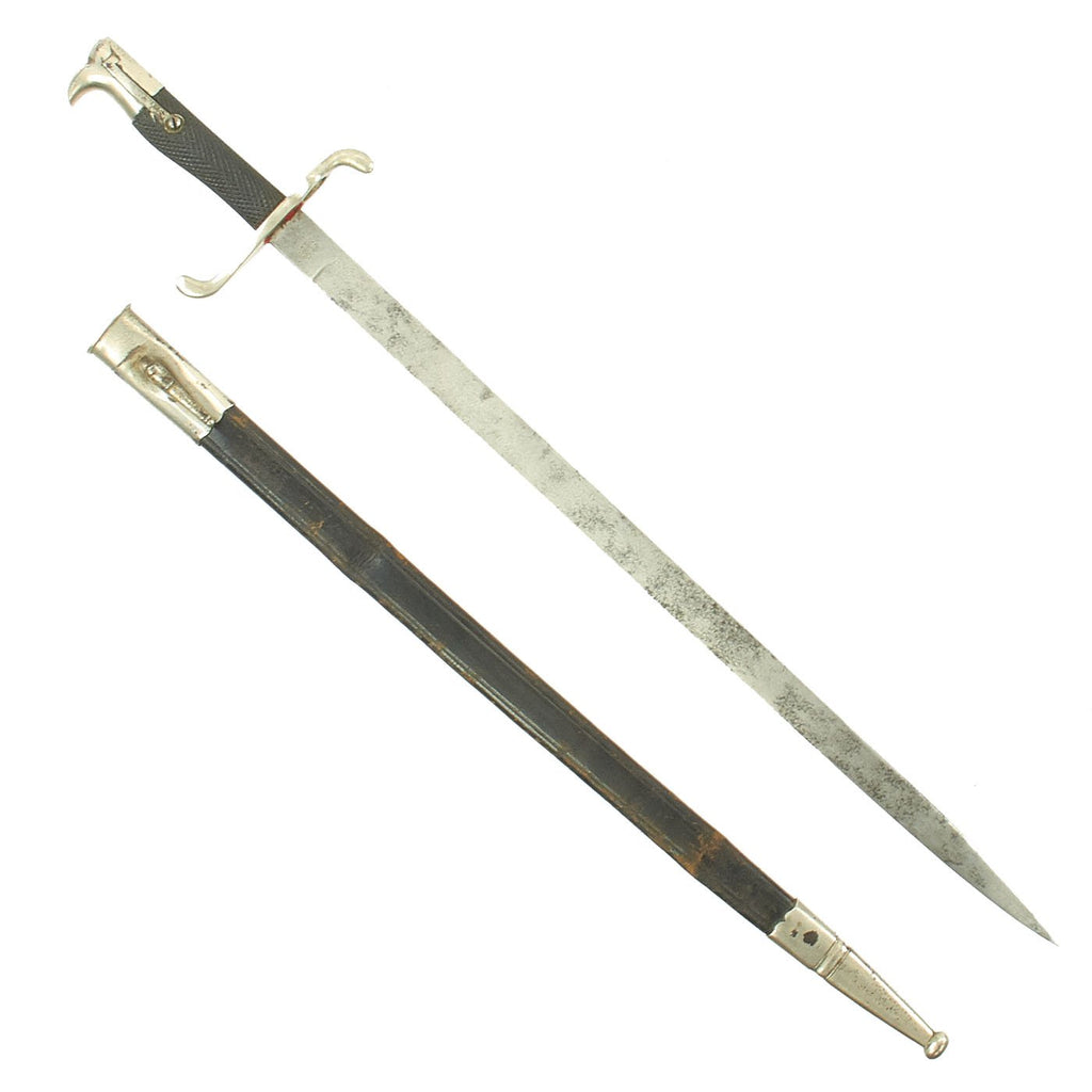 Original German M-1871 Mauser Etched Dress Bayonet by W. K. & C. with Regiment Marked Scabbard Original Items