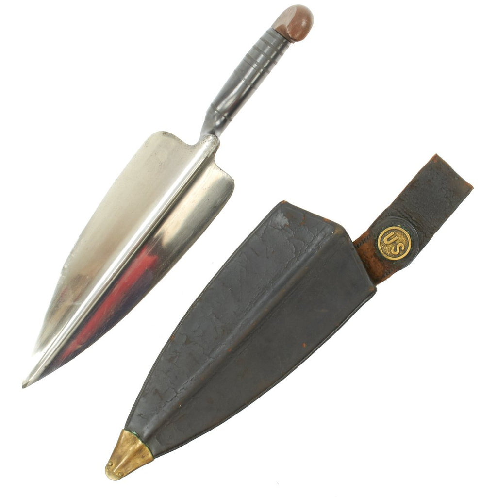Original U.S. Springfield Trapdoor Model 1873 Trowel Bayonet with Handle and Scabbard - Excellent Condition Original Items