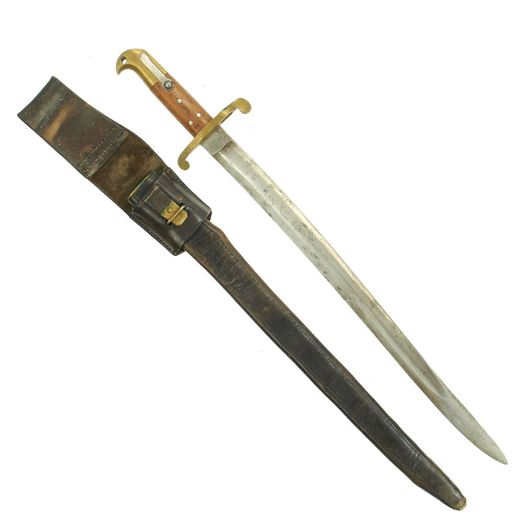 Original Norwegian M-1859 Bayonet for Breech Loading Rifles with Leather Scabbard & Frog Original Items