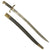 Original British Colonial Issue Brass Mounted P-1856 Yataghan Sword Bayonet for Enfield 2-Band with Scabbard Original Items