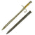 Original German Manufactured Brass Grip Argentine Mauser Model 1891 Bayonet with Crest Original Items