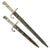 Original Set of Two Argentine Mauser M1891 Aluminum Grip Bayonets by WKC with Crest - 1 Long & 1 Shortened Original Items
