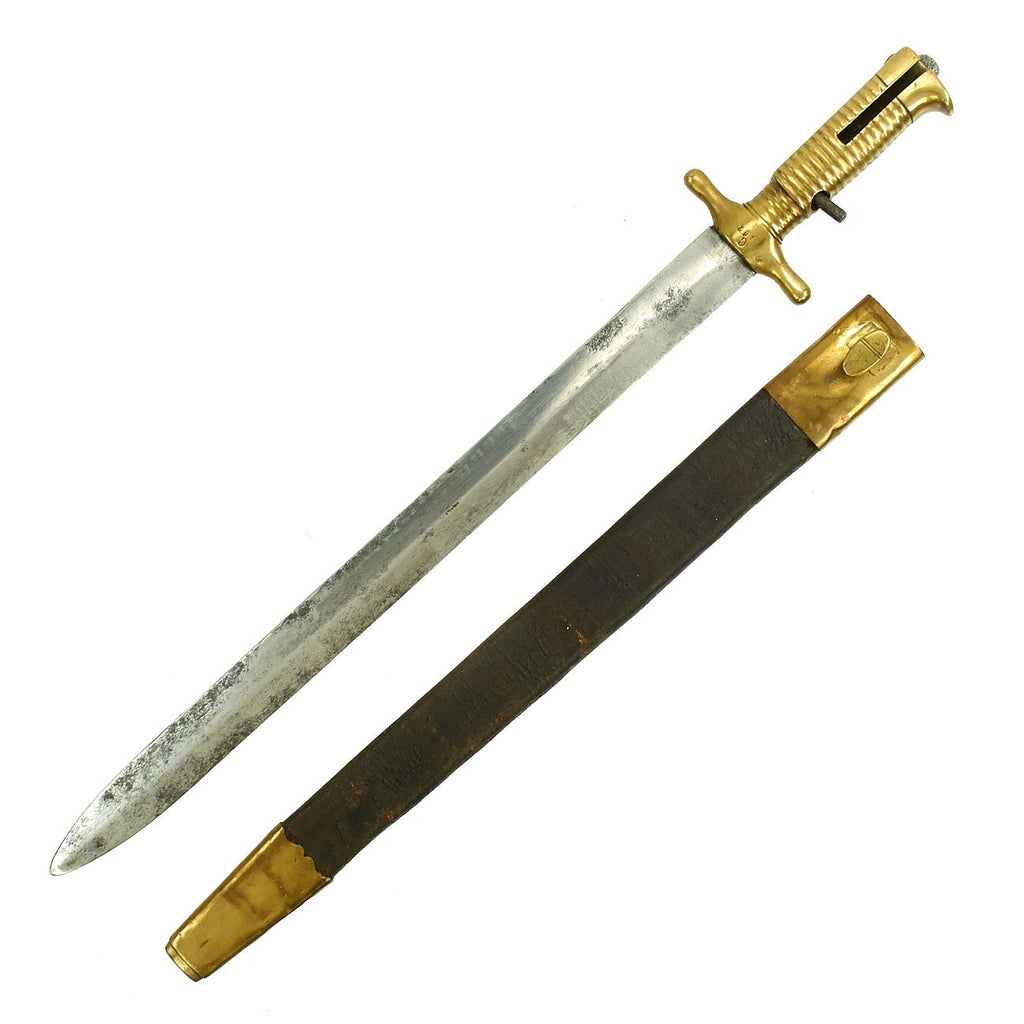 Original Italian M.1856 Bersaglieri Bayonet with Scabbard - Also Used with Converted Carcano M1868 Rifles Original Items