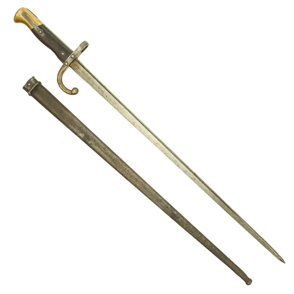 Original Austrian Peabody Martini Gras-style T-back Bayonet by OE Steyr with Scabbard - dated 1882 Original Items