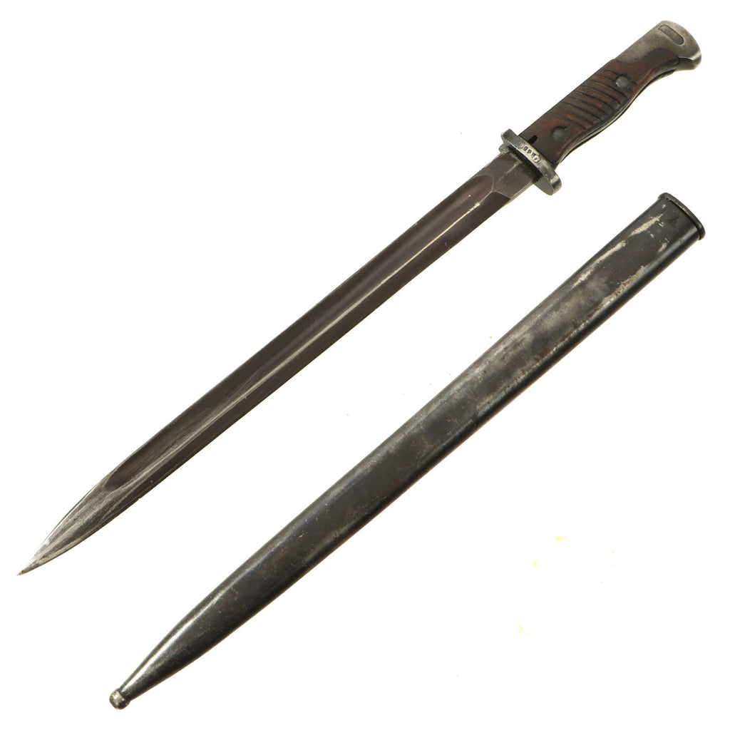 Original German WWI Modified M1898/05 n/A Butcher Bayonet by Richard A. Herder with Scabbard Original Items