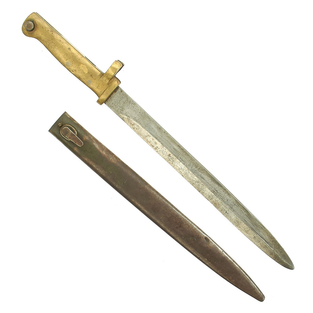 Original German WWI Brass Hilt Ersatz Bayonet with 12 Inch Blade & Scabbard Original Items