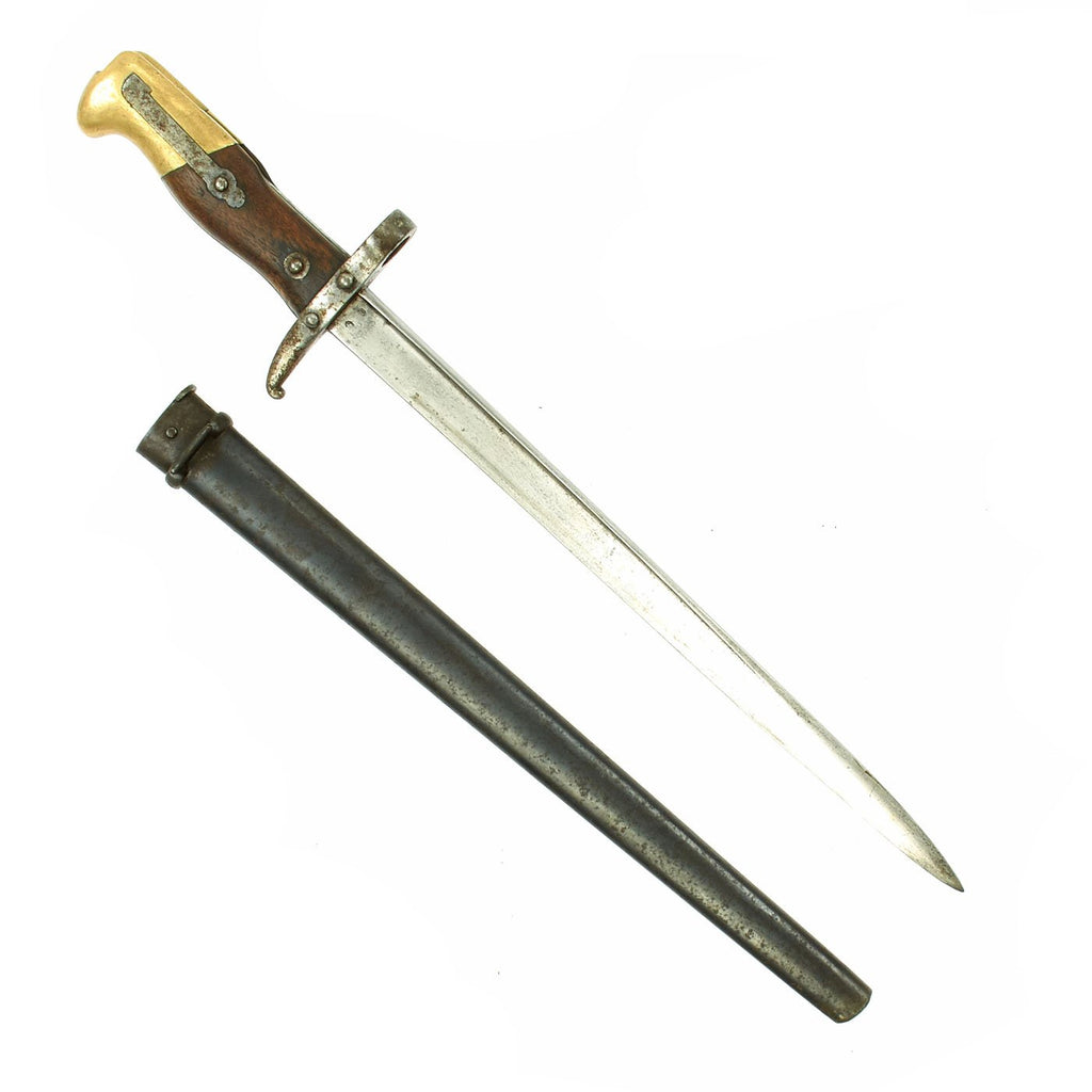 Original French M1874 Gras Bayonet Converted to WWI Ersatz Bayonet for Belgian 1889 Rifle - dated 1881 Original Items