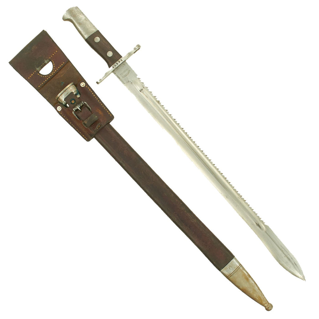 Original WWI Swiss Model 1914 Pioneer Sawback Sword Bayonet by