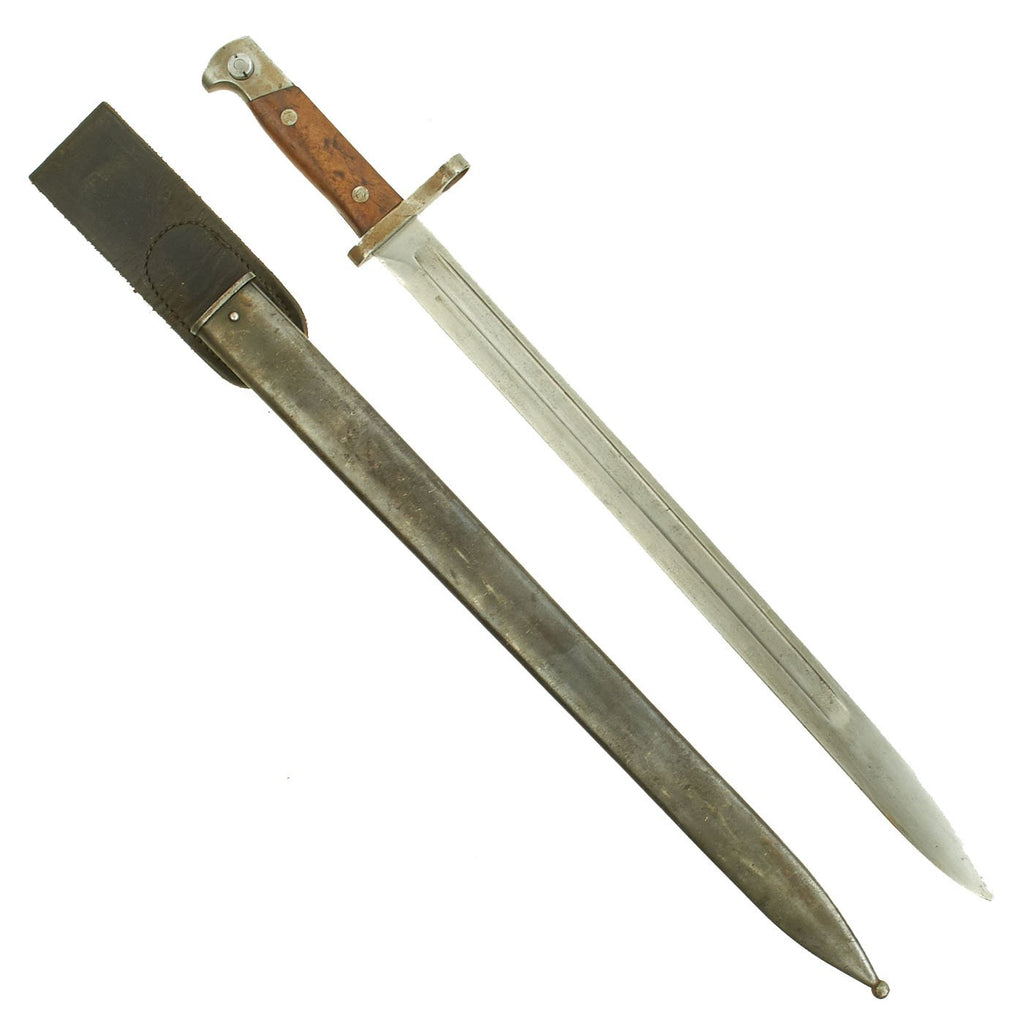 Original Belgian Made Bayonet & Scabbard for U.S. Winchester M1895 Lever Action Service Rifle Original Items