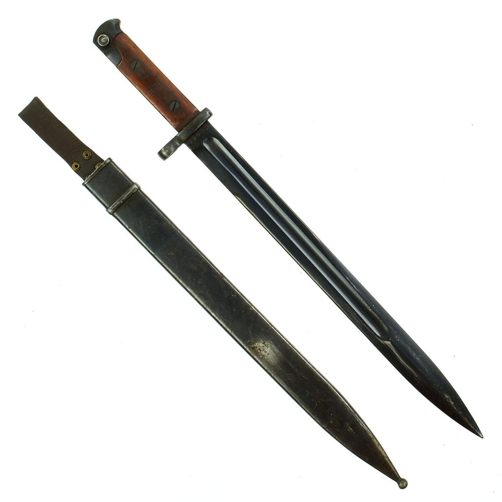 Original Rare Soviet Russian Long Bayonet for the SVT-38 Self Loading Rifle with Scabbard and Belt Loop Original Items