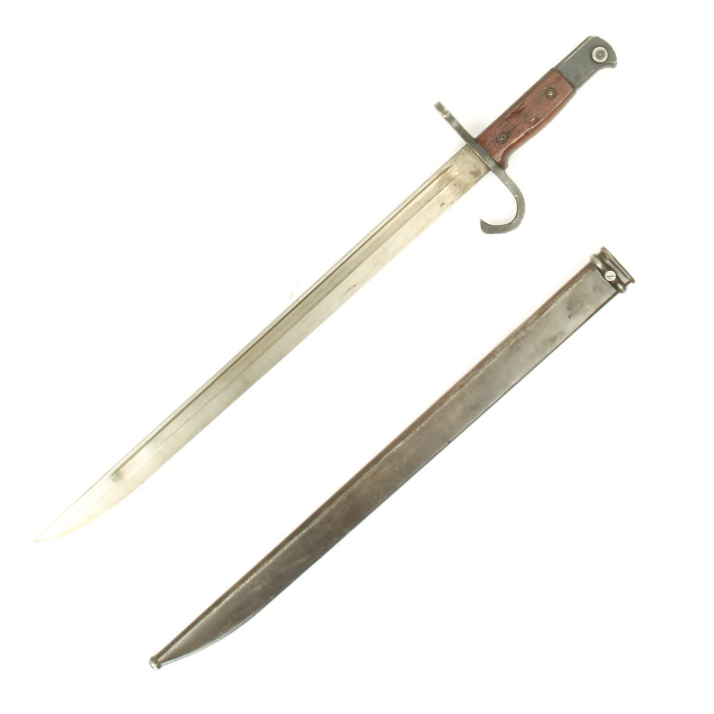 Original Japanese WWII Early Pattern Arisaka Type 30 Bayonet with Scabbard - Hooked Quillon Original Items