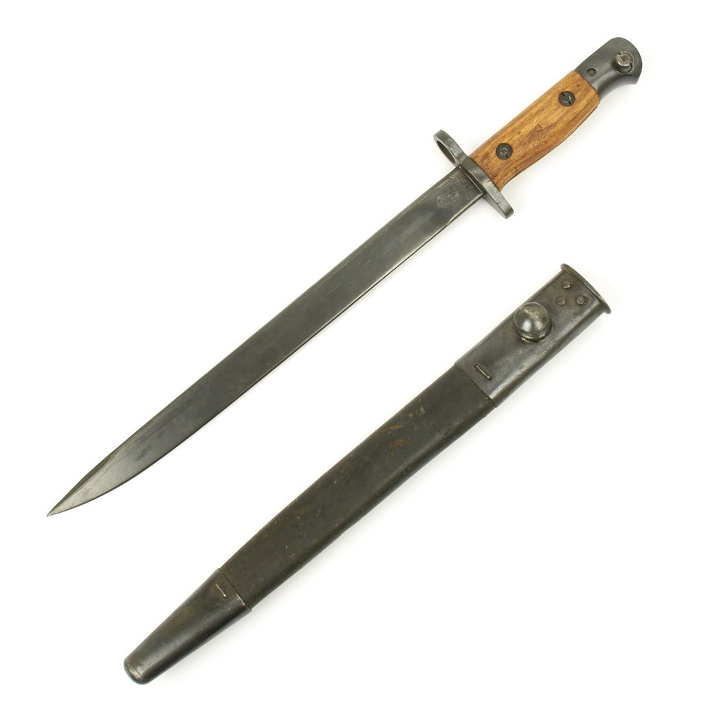 Original British P-1943 MkII* India Pattern SMLE Bayonet with Scabbard Original Items