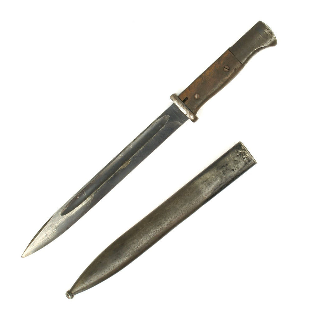 Original German WWII Mauser 98k Bayonet with Scabbard - Wooden Grips Original Items