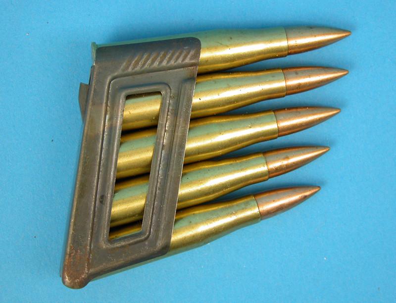 WW2 Austro-Hungarian 8x56R Inert Cartridges in Clip Original Items