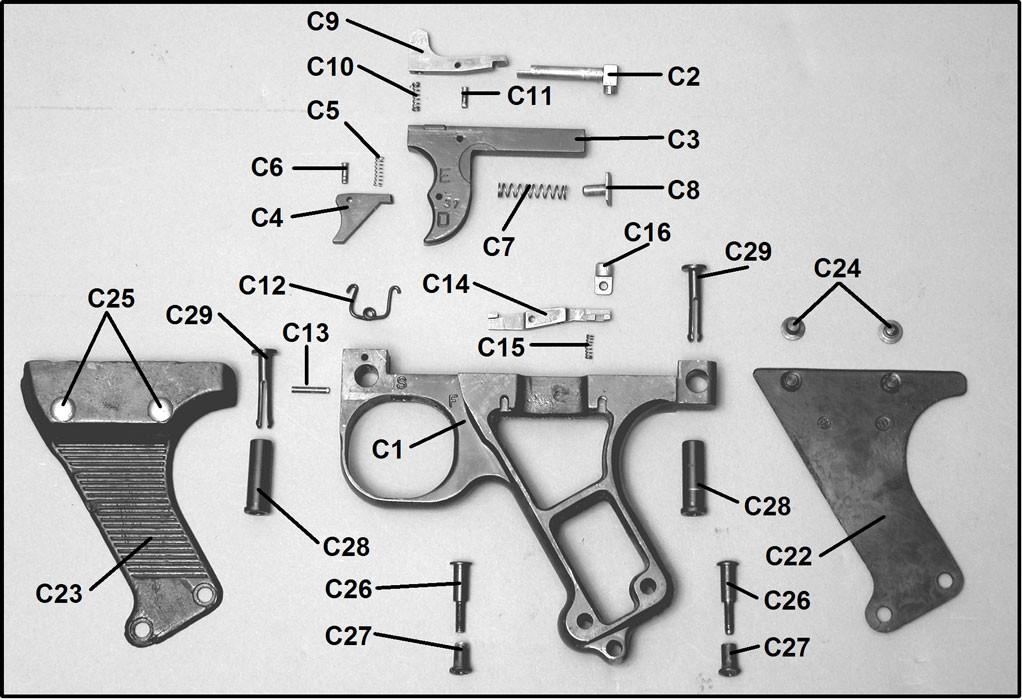 MG 34 Right Grip Plate Rivets (Short) 2 Pieces: C24 Original Items