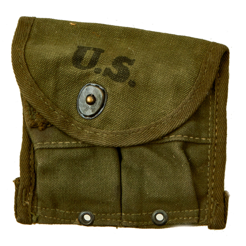 Original U.S. WWII Service Used M1 Carbine Butt Magazine Pouch - WWII Dated Original Items