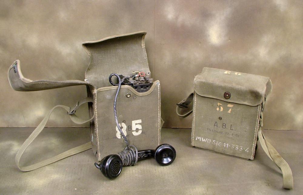 U.S. WW2 Army Field Telephone: Original Model EE-8 (Set of 2)- GRADE 2 Original Items